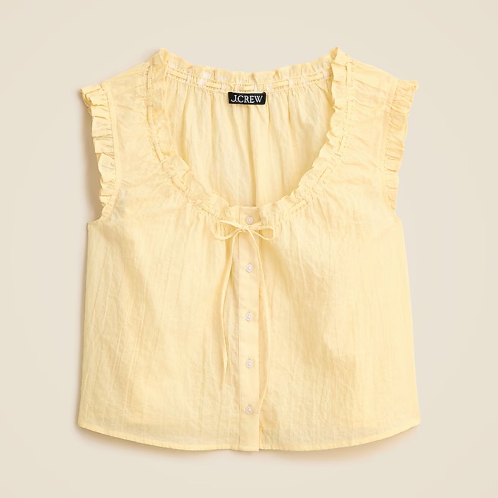 J.Crew Ruffle-trim button-up top
